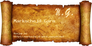 Markschejd Gara névjegykártya